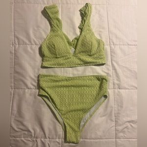 Ruffle Sleeve two piece swimsuit